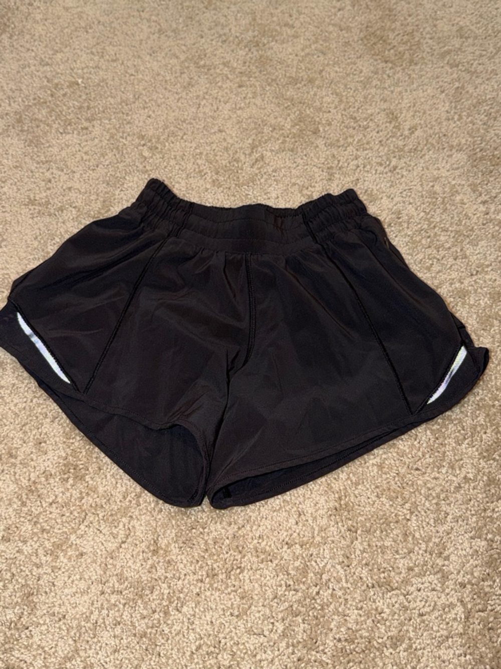 lululemon athletica Black Women's Running Shorts with Reflective Trim